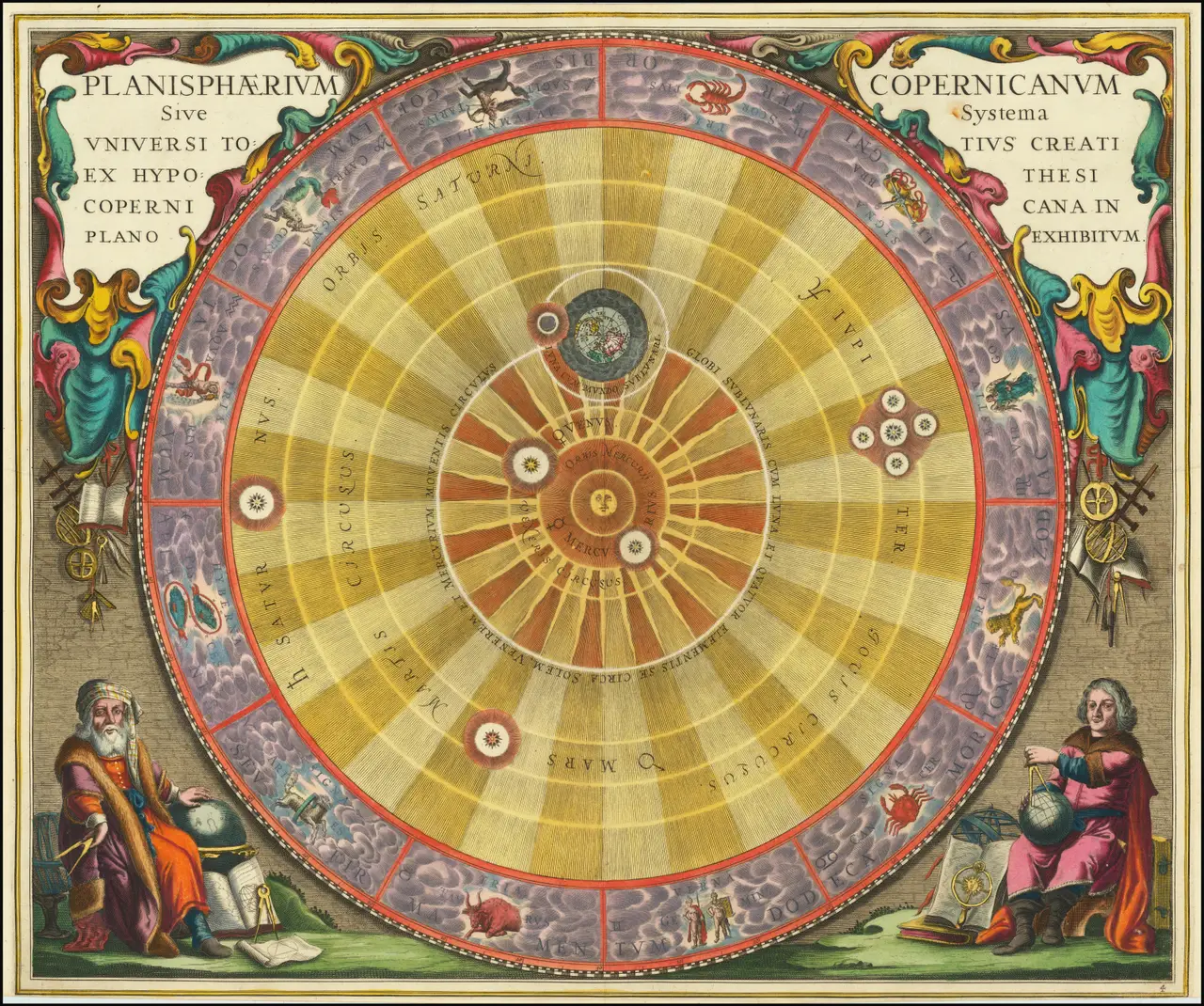 Planisphaerium Copernicanum: the sun-centred map of the heavens by Andreas Cellarius, Amsterdam, 1660